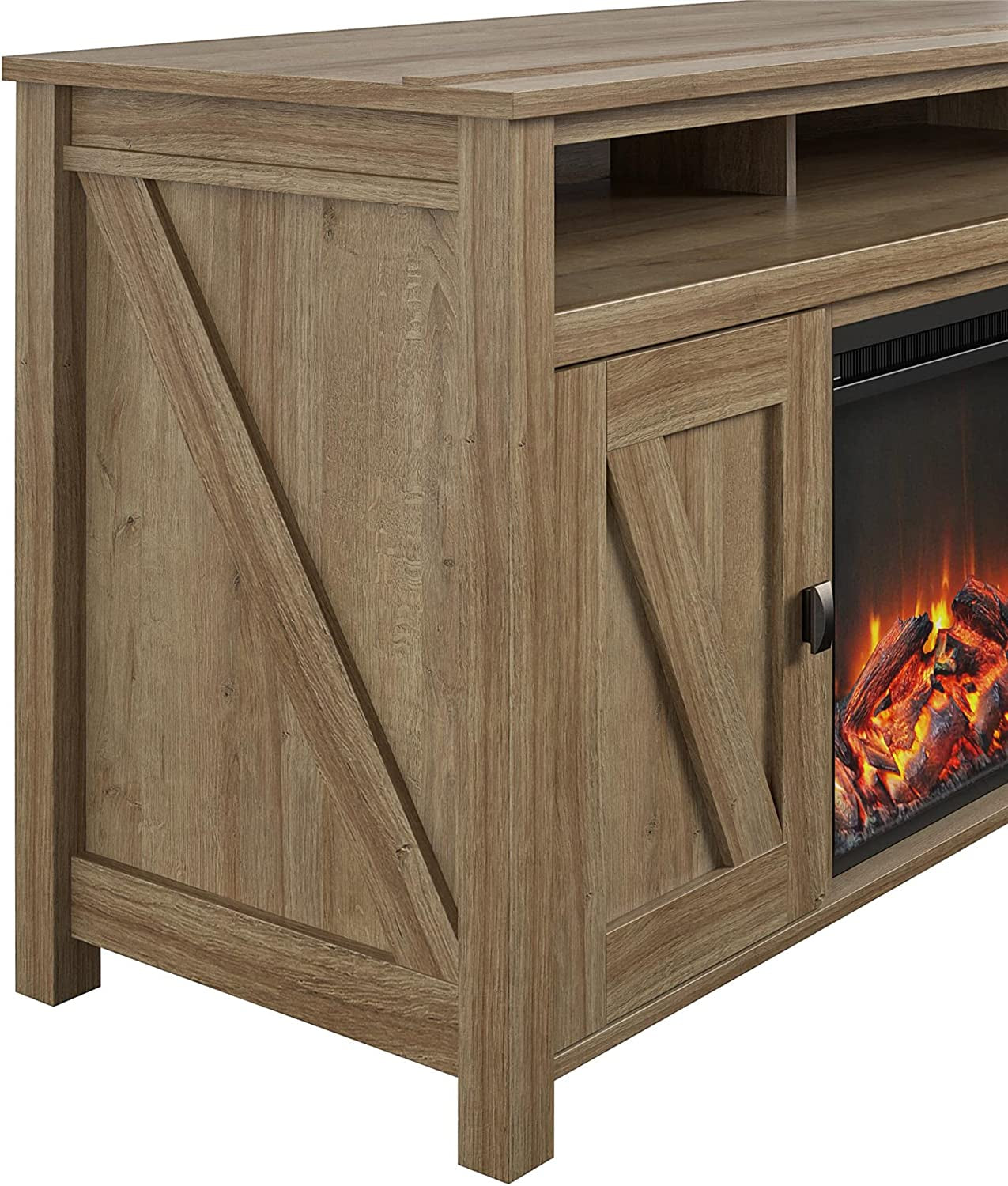 Ameriwood Home Farmington Electric Fireplace TV Console for Tvs up to 60", Natural