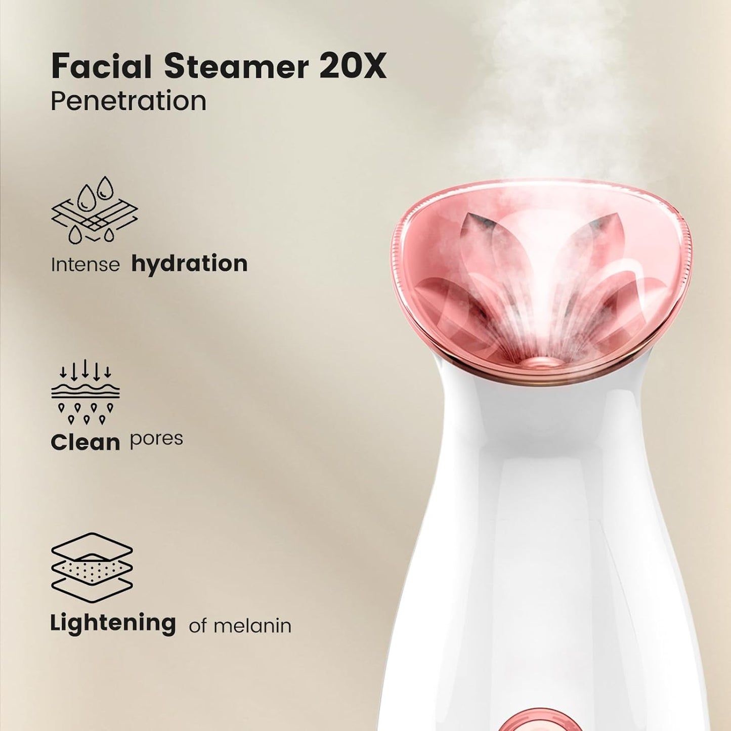 Facial Steamer Nano Ionic Hot Mist Face Steamer Home Sauna SPA Face Humidifier Atomizer for Women Men Moisturizing Unclogs Pores Spa Quality