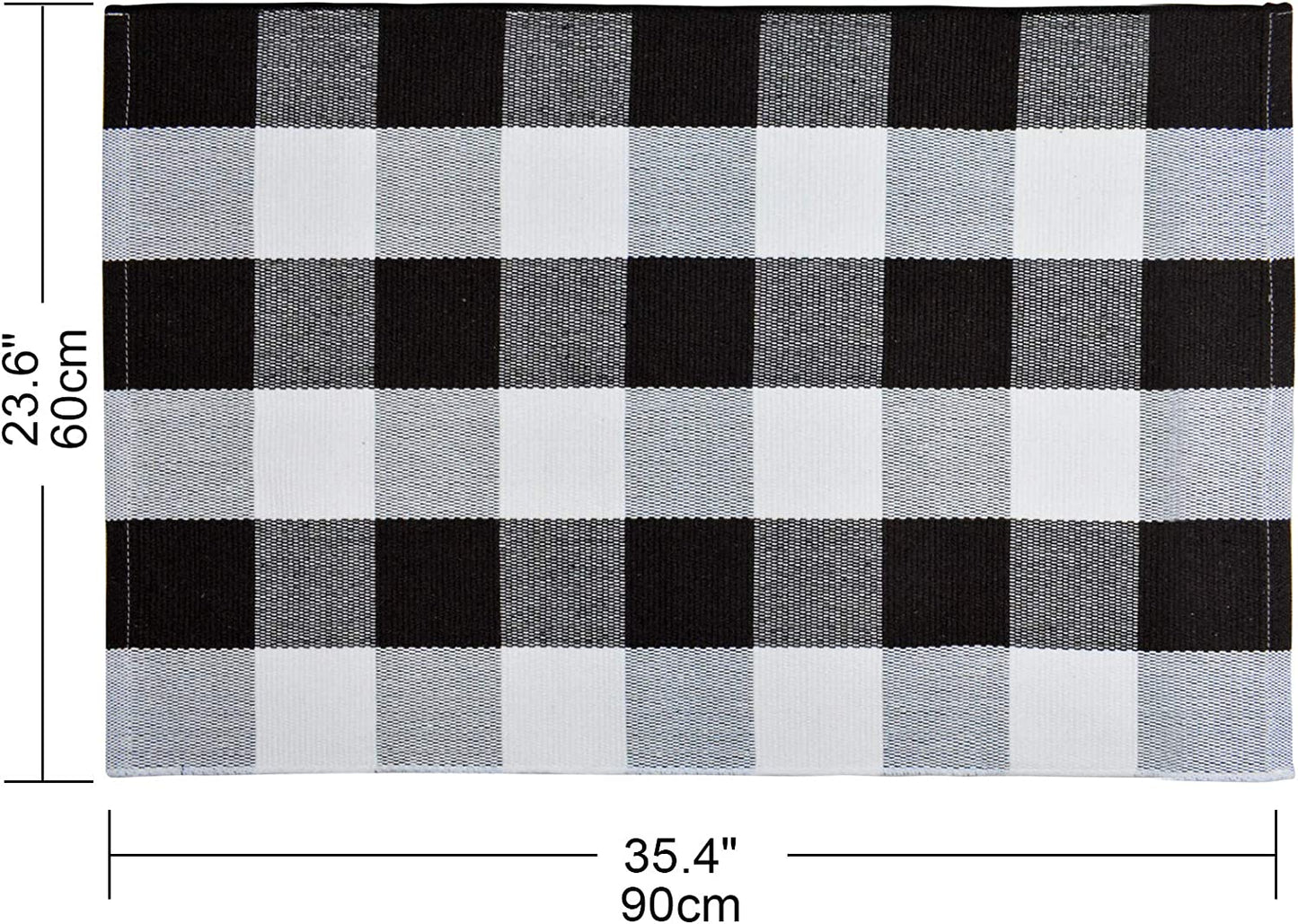 Buffalo Check Rug 2X3 Black and White Buffalo Plaid Doormat Washable Woven Rug for Welcome Mat Kitchen Bathroom Outdoor Porch Gingham Rug