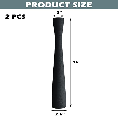 Montex 2 Pack Tall Ceramic Vase 16", Floor Vase for Pampas Grass Modern Flower Vase 40cm (Black)