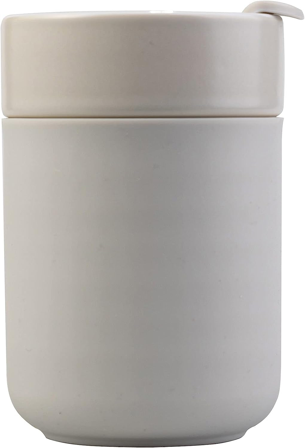 Ceramic Coffee Mug, Reusable Insulated Coffee Cups with Lids Cute Travel Mugs Protective Silicone Sleeve, 10 Ounces, to Go Mug for Coffee Tea Portable Office or Home Cups Dishwasher Safe (Gray)