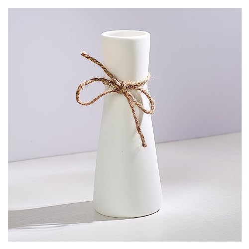 Ceramic Vase - Flowers Vases Modern Home Decor, White Geometric Decorative Vase for Living Room, Dried Flower Vase, Mantel, Table Decoration