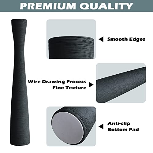 Montex 2 Pack Tall Ceramic Vase 16", Floor Vase for Pampas Grass Modern Flower Vase 40cm (Black)