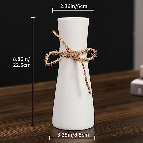 Ceramic Vase - Flowers Vases Modern Home Decor, White Geometric Decorative Vase for Living Room, Dried Flower Vase, Mantel, Table Decoration