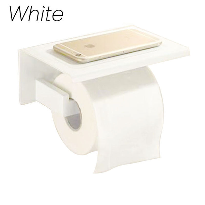 Brushed Gold SUS304 Toilet Paper Holder with Shelf Bathroom Hardware Accessories Tissue Holder Black / Chrome / White Color