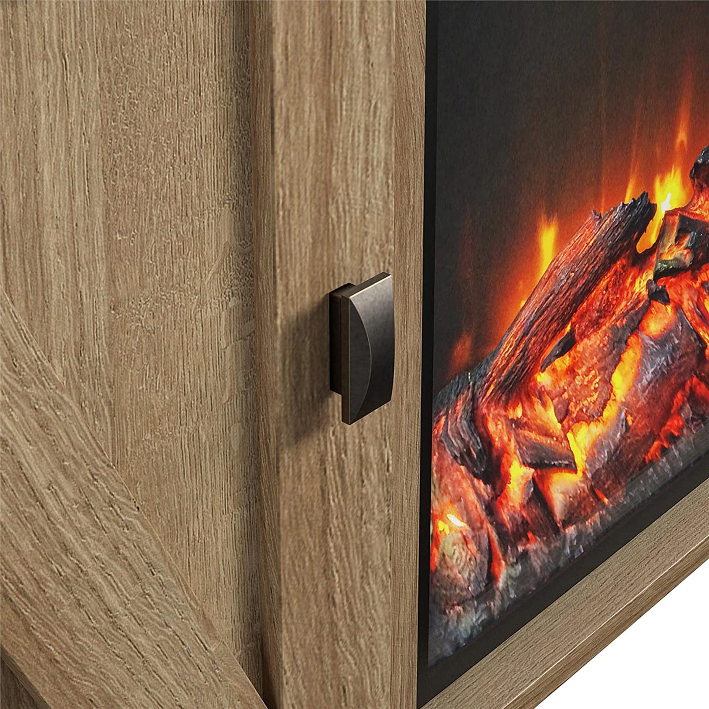 Ameriwood Home Farmington Electric Fireplace TV Console for Tvs up to 60", Natural