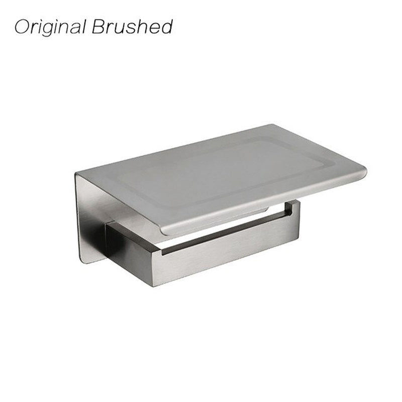 Brushed Gold SUS304 Toilet Paper Holder with Shelf Bathroom Hardware Accessories Tissue Holder Black / Chrome / White Color