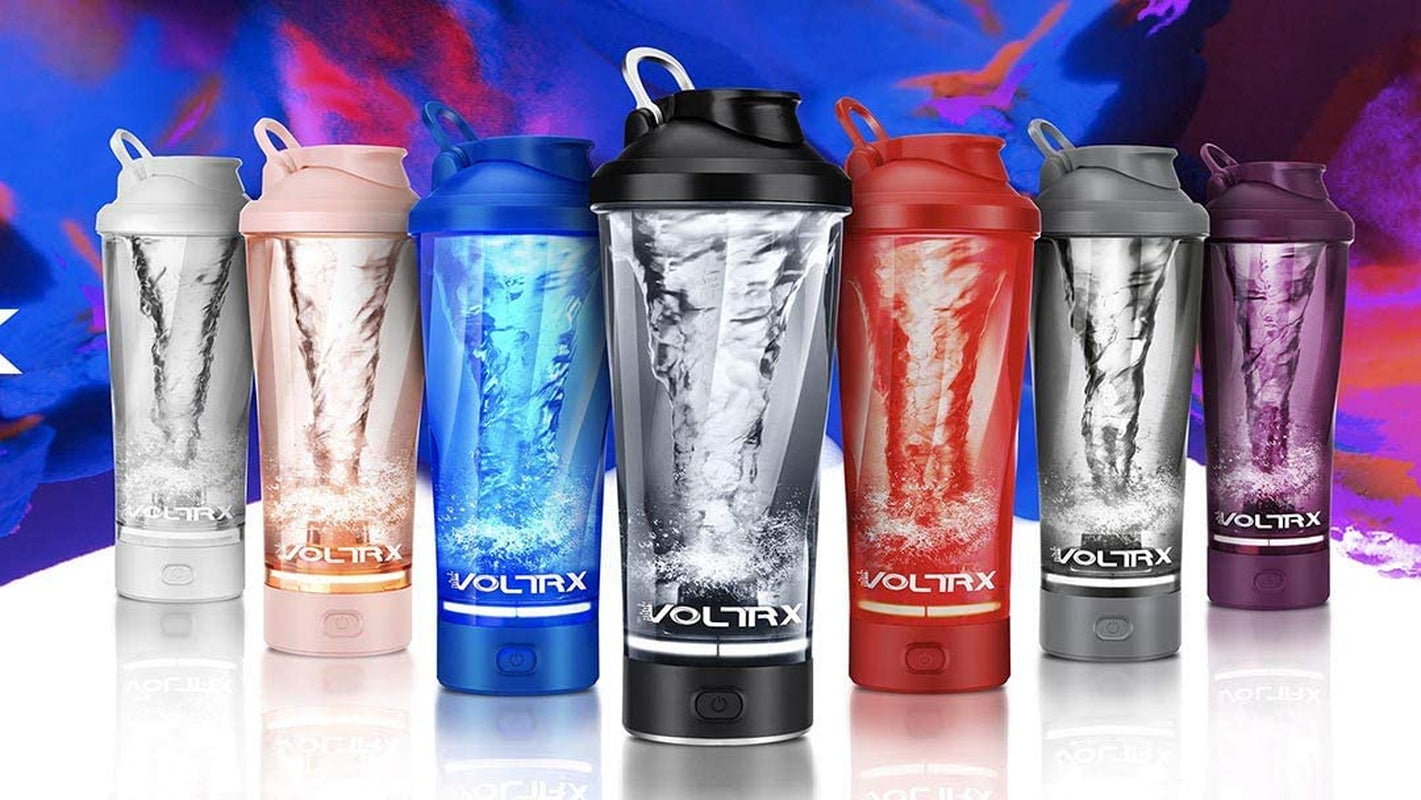 VOLTRX Premium Electric Protein Shaker Bottle, Made with Tritan - BPA Free - 24 Oz Vortex Portable Mixer Cup/Usb Rechargeable Shaker Cups for Protein Shakes