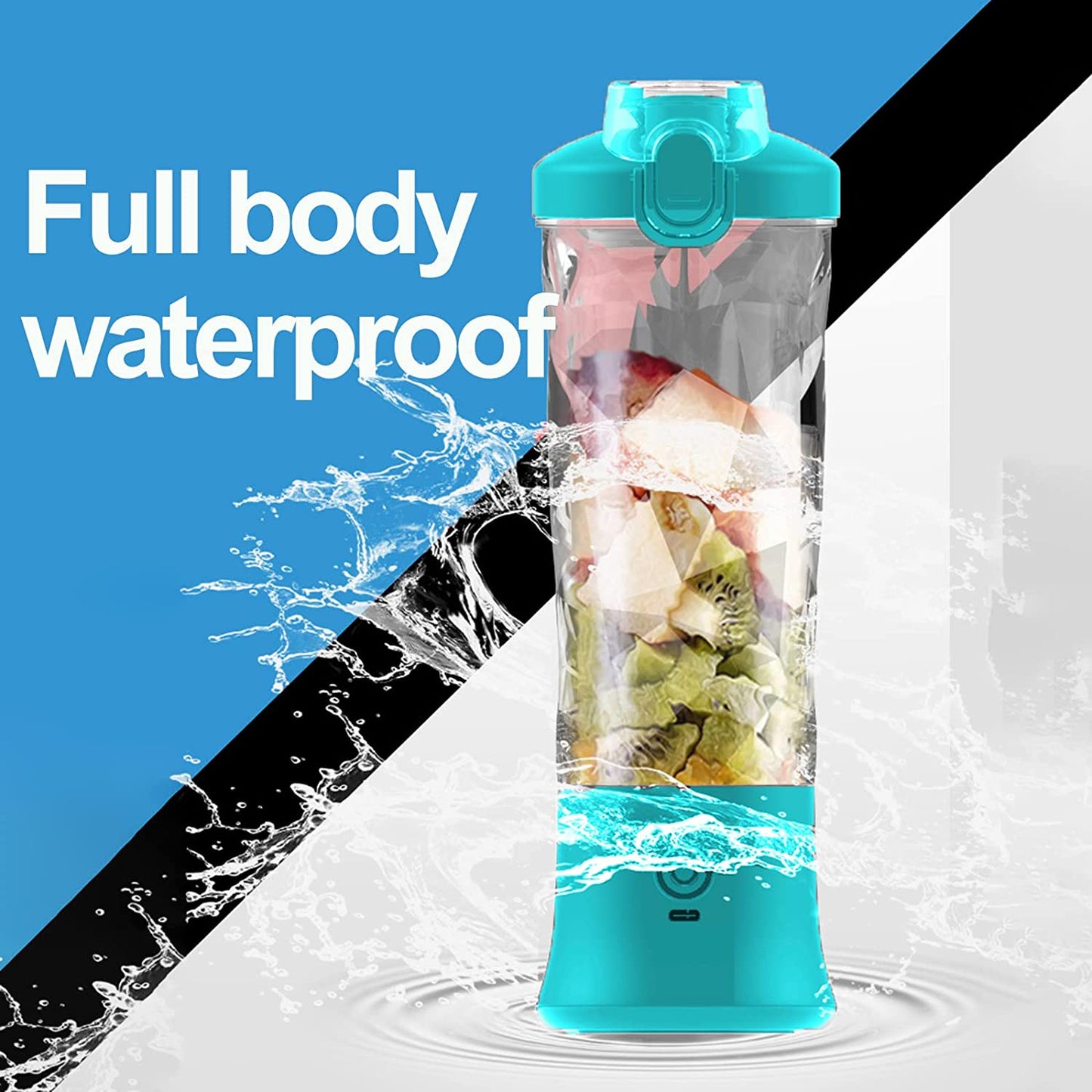 Portable Blender for Shakes and Smoothies,20Oz Travel Juice Blender Cup, Baby Food Crush Ice Frozen Mixing with 6 Blades 4000Mah Rechargeable Battery,For Home, Travel, Office (Light Blue)