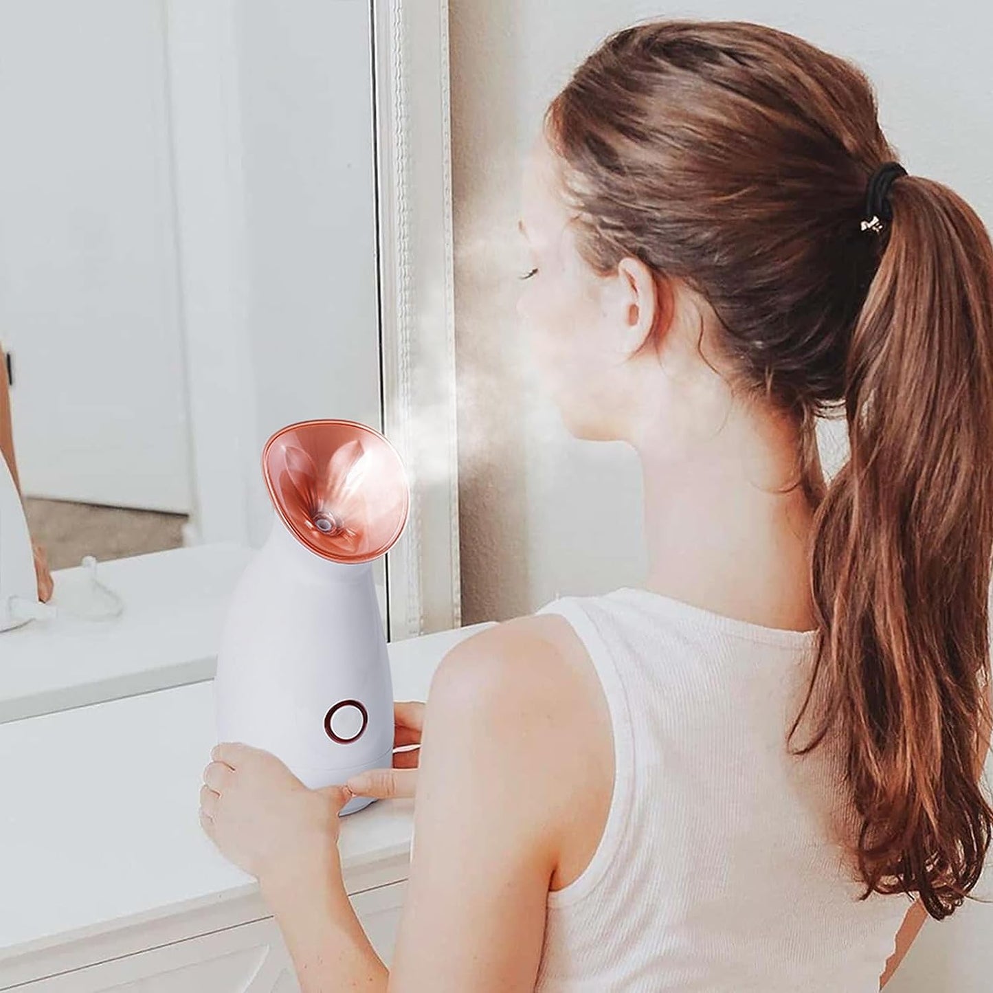 Facial Steamer Nano Ionic Hot Mist Face Steamer Home Sauna SPA Face Humidifier Atomizer for Women Men Moisturizing Unclogs Pores Spa Quality