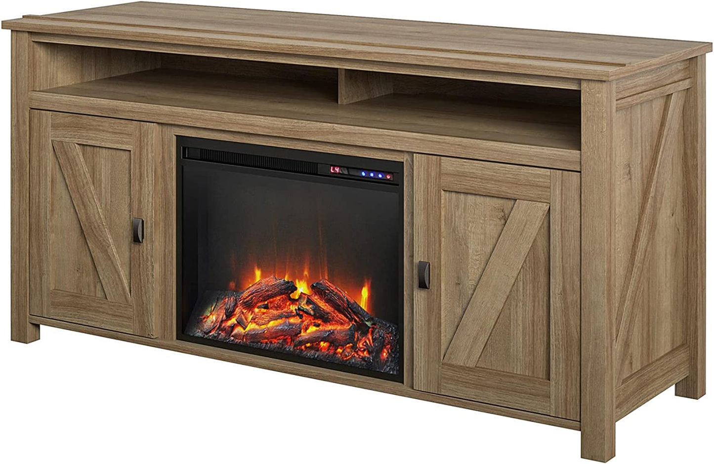 Ameriwood Home Farmington Electric Fireplace TV Console for Tvs up to 60", Natural