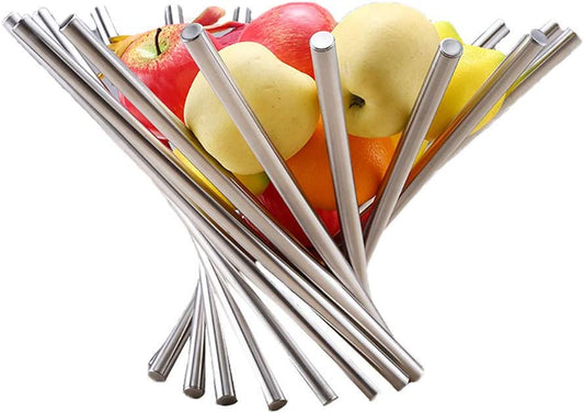 Fruit Bowl for Kitchen Counter Fruit Basket Stainless Steel Fruit Bowl Fruit Stand Fruit Holder Home Decor Bread Vegetable Storage Organizer for Living Dining Room