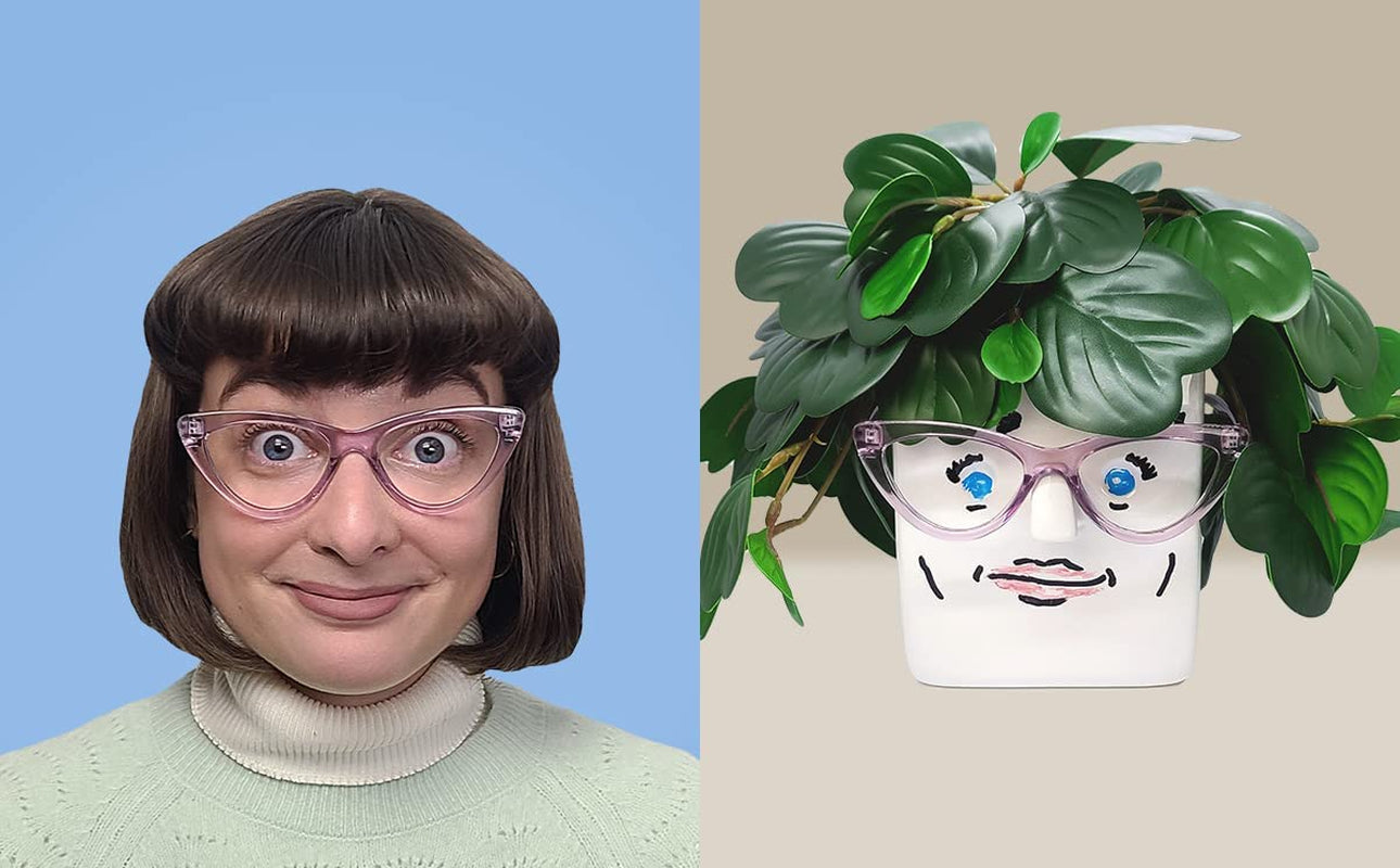 Face Plant, Novelty Planter Holds Small Plants, Glasses & You Can Draw on It. Elegant Ceramic Pot for Succulents, Cacti or Your Average Fern, Perfect Gifting