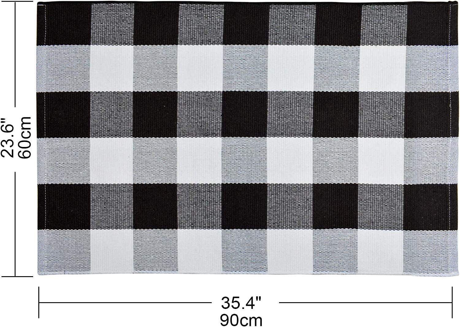 Buffalo Check Rug 2X3 Black and White Buffalo Plaid Doormat Washable Woven Rug for Welcome Mat Kitchen Bathroom Outdoor Porch Gingham Rug
