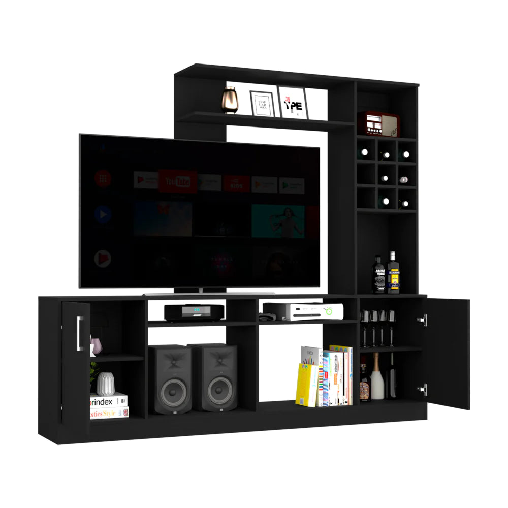 Entertainment Center Modoc for Tv´S up 78", Black Wengue Finish