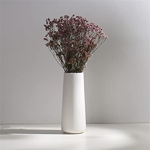 Ceramic Vase - Flowers Vases Modern Home Decor, White Geometric Decorative Vase for Living Room, Dried Flower Vase, Mantel, Table Decoration