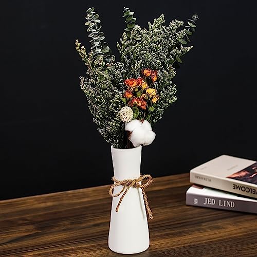 Ceramic Vase - Flowers Vases Modern Home Decor, White Geometric Decorative Vase for Living Room, Dried Flower Vase, Mantel, Table Decoration