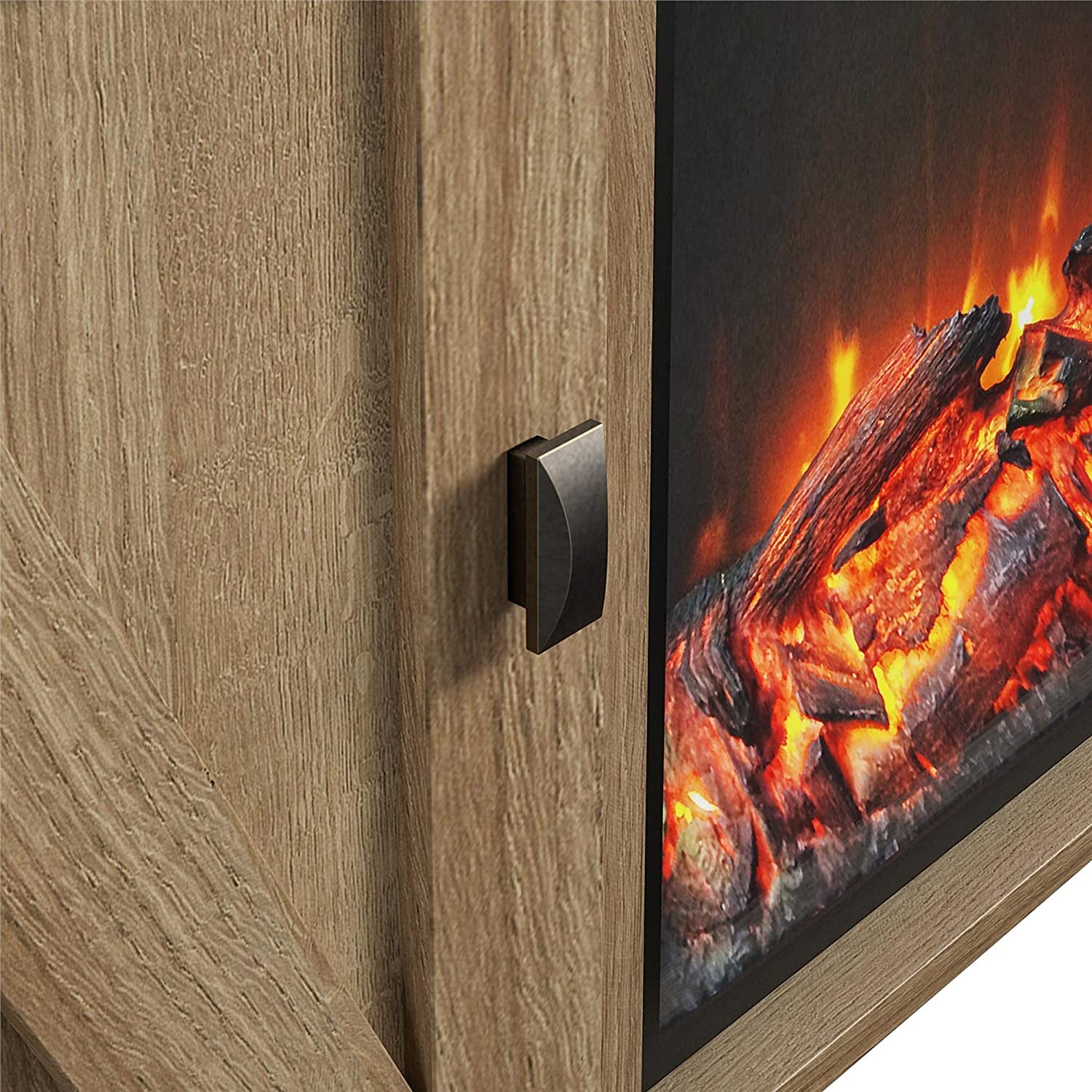 Ameriwood Home Farmington Electric Fireplace TV Console for Tvs up to 60", Natural