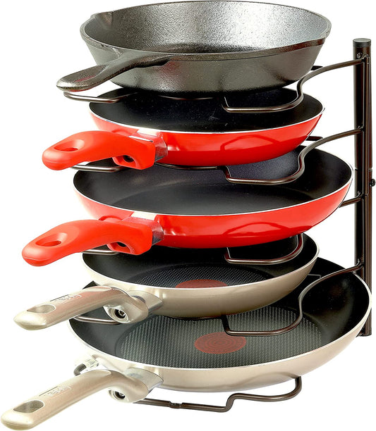 Cabinet Pantry Pot and Pan Organizer Holder Rack, Bronze