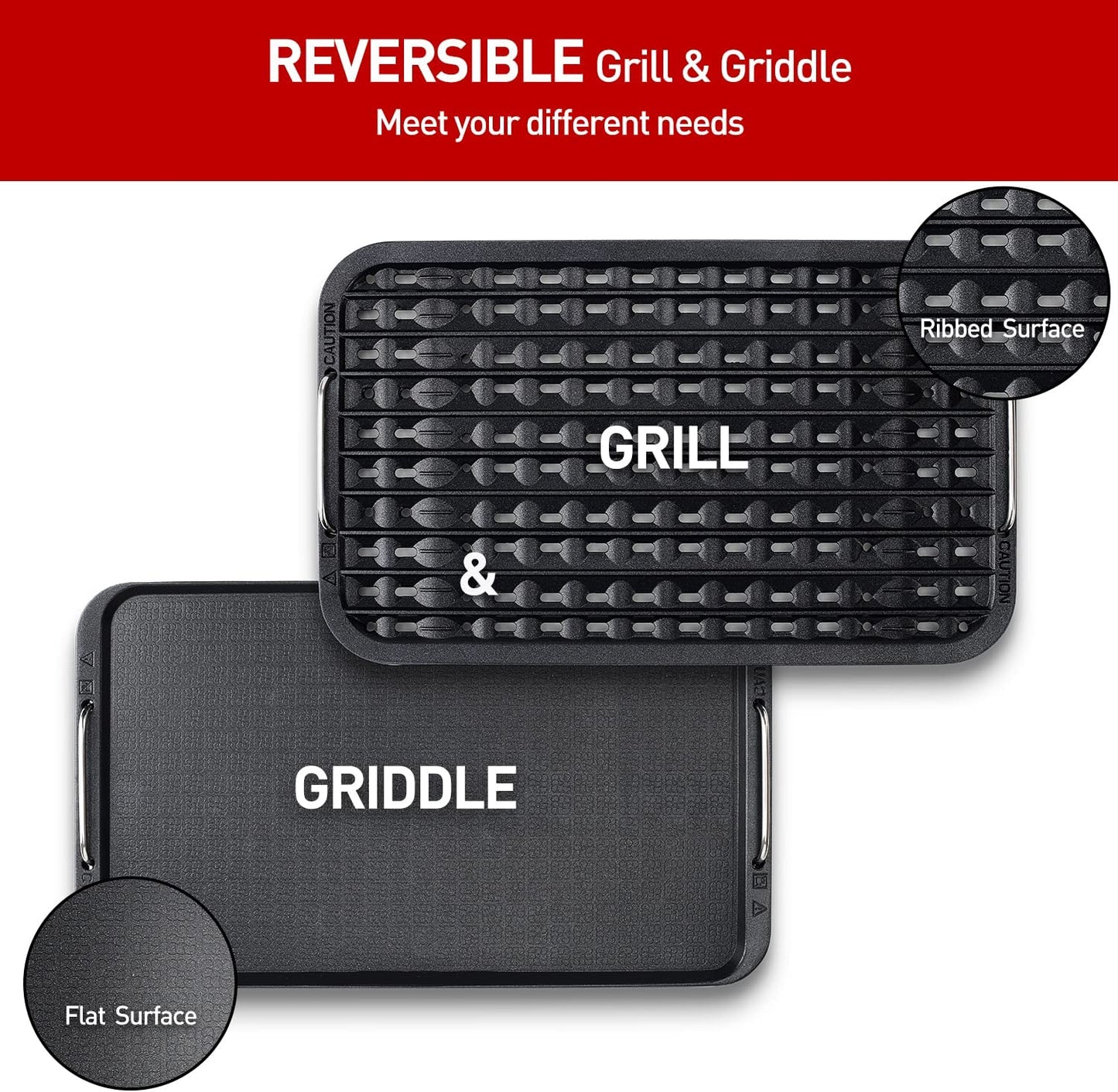 Indoor Grill Smokeless Grill, 1500W Indoor Korean BBQ Electric Tabletop Grill with Tempered Glass Lid, Removable Grill and Griddle Plates with Drip Tray