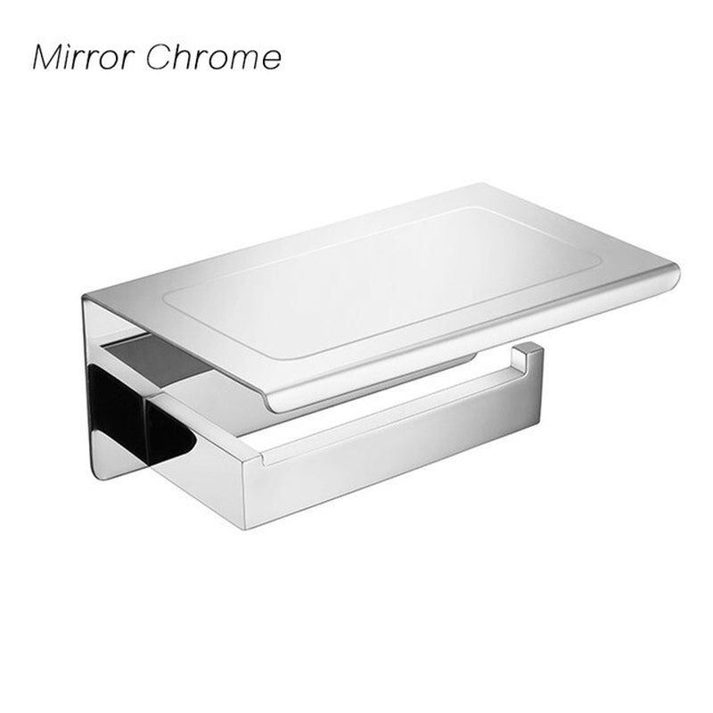 Brushed Gold SUS304 Toilet Paper Holder with Shelf Bathroom Hardware Accessories Tissue Holder Black / Chrome / White Color