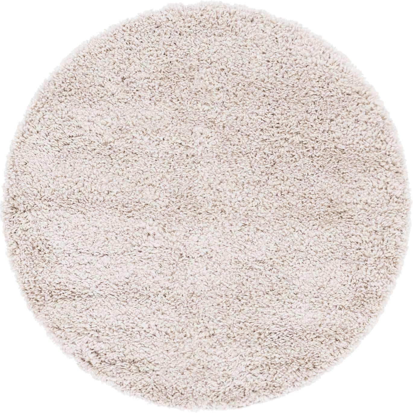 Davos Shag Collection Area Rug - Solid (4' 1" Round, Linen)
