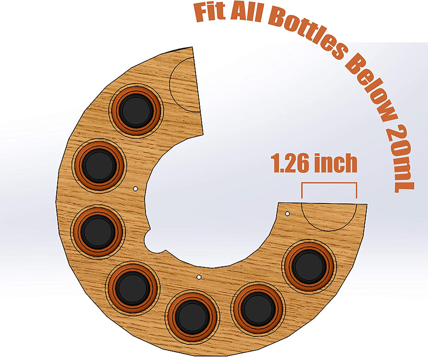 Bamboo Diffuser Holder Carousel- 2 Tier Height Increase Rack with Upper Tray for Holding Diffuser, for 5Ml, 10Ml, 15Ml, 20Ml Essential Oils Bottles