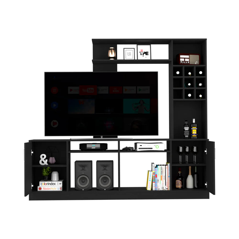 Entertainment Center Modoc for Tv´S up 78", Black Wengue Finish