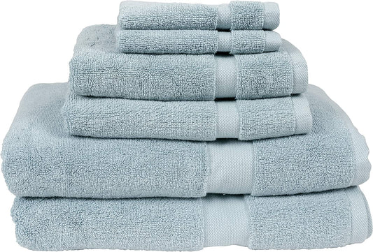 Canopy Lane Six Piece Bath Linen Set | 700 GSM Super Absorbent, Luxuriously Soft, 100% Cotton Bath Linens | Six Piece Set - 2 Bath Towels, 2 Hand Towels, and 2 Washcloths (Seafoam)