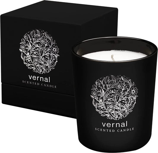 Vernal Shangrila ( White Flower & Green Tea ) Scented Candle , Natural Soy Wax Fine Home Fragrance, Glass Jar Candle Gift for Her Birthdays | Weddings | Anniversary | Christmas