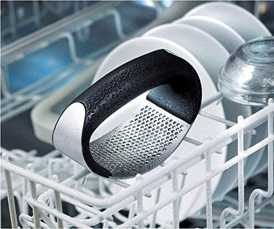 Garlic Press, Garlic Press Stainless Steel, Garlic Press Rocker Garlic Peeler Set Cleaning Brush Kitchen Garlic Chopper Press Rocker Easy Operate and Clean Kitchen Tools (Green)