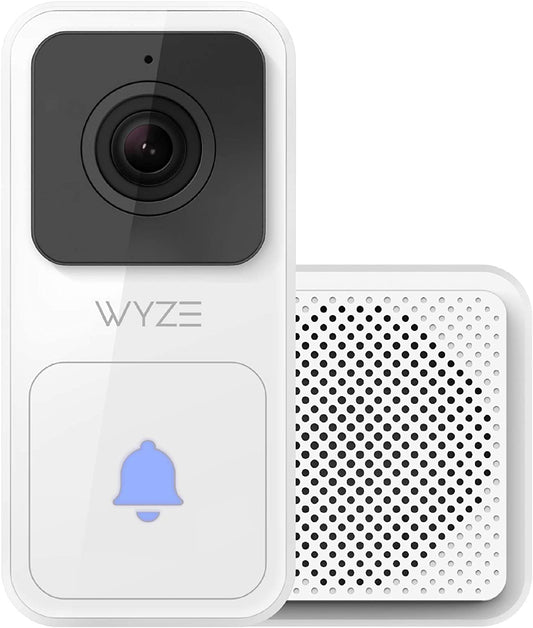Video Doorbell with Chime (Horizontal Wedge Included), 1080P HD Video, 3:4 Aspect Ratio: 3:4 Head-To-Toe View, 2-Way Audio, Night Vision, Hardwired, Works with Alexa & Google Assistant