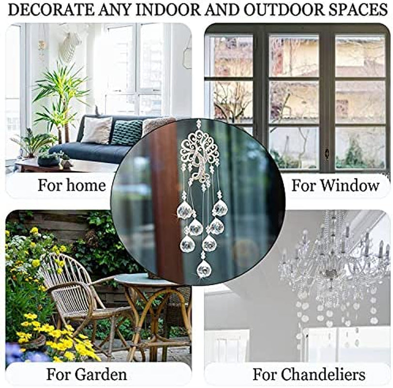 Garden Hanging Crystal Suncatchers Rainbow Makers with Crystal Ball Prisms and Metal Tree of Life for Garden Outdoor Home Kids Room Window