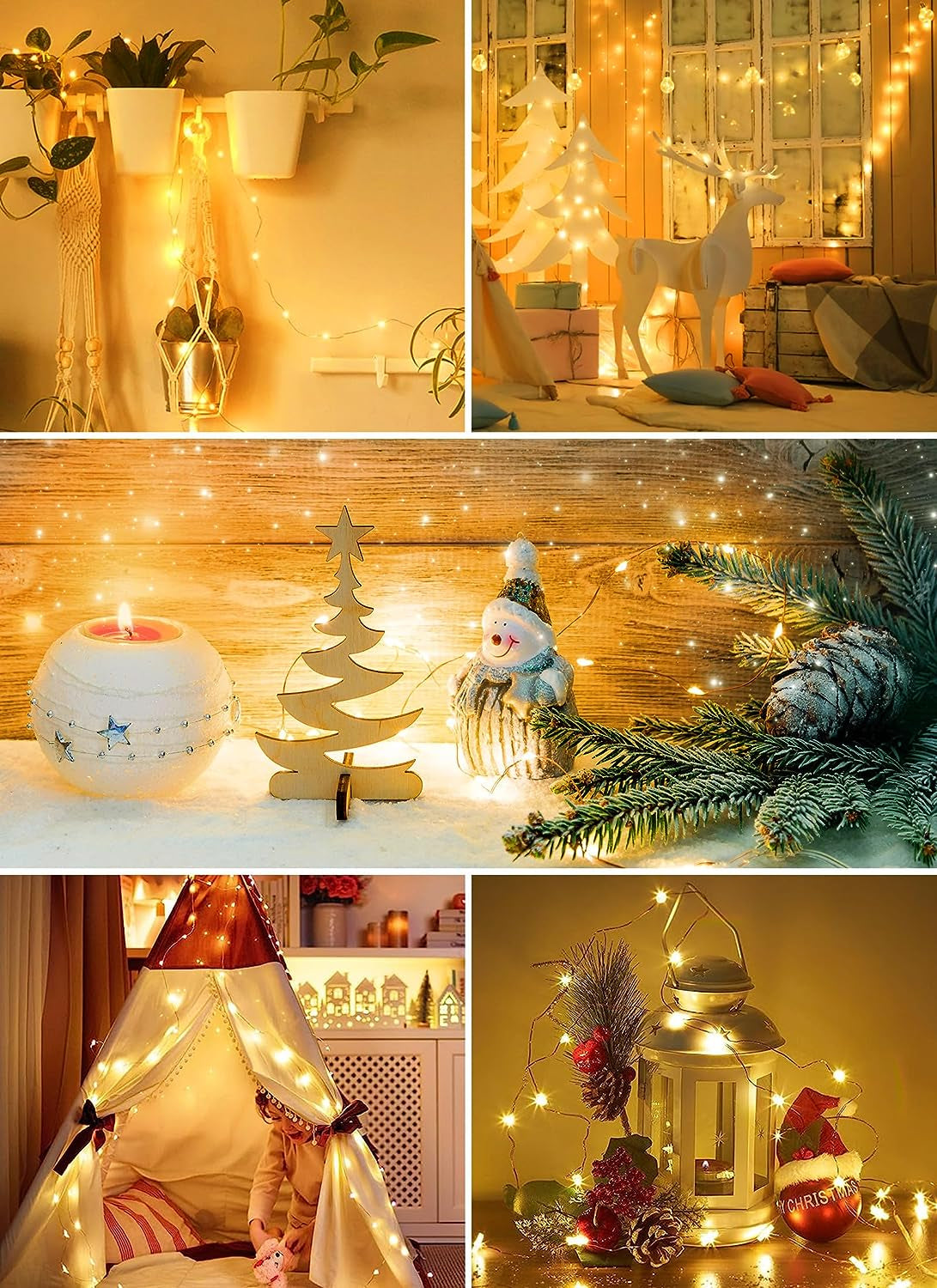 Minetom Fairy Lights Battery Operated, 33FT 100 LED Mini Battery Powered String Lights Copper Wire Twinkle Lights Mason Jar Lights, Waterproof Starry Firefly Lights for Party Wedding Christmas Decor