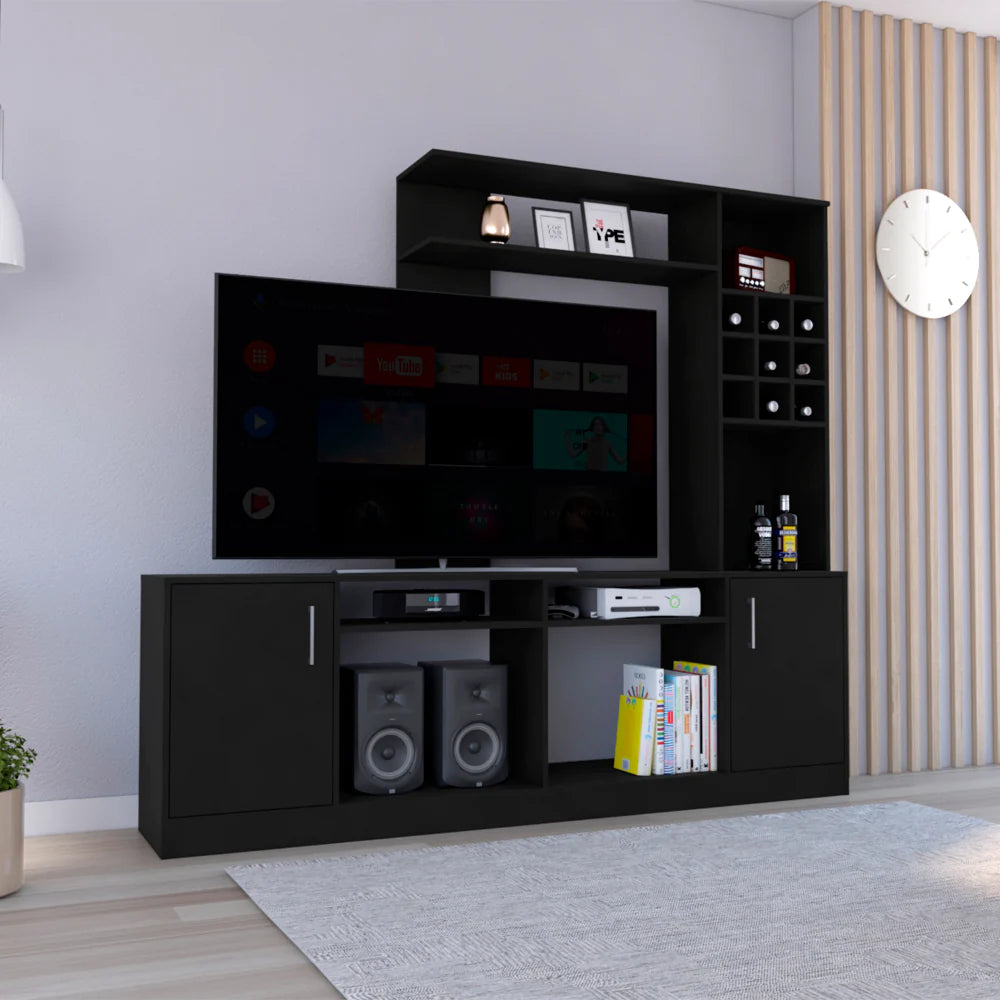 Entertainment Center Modoc for Tv´S up 78", Black Wengue Finish
