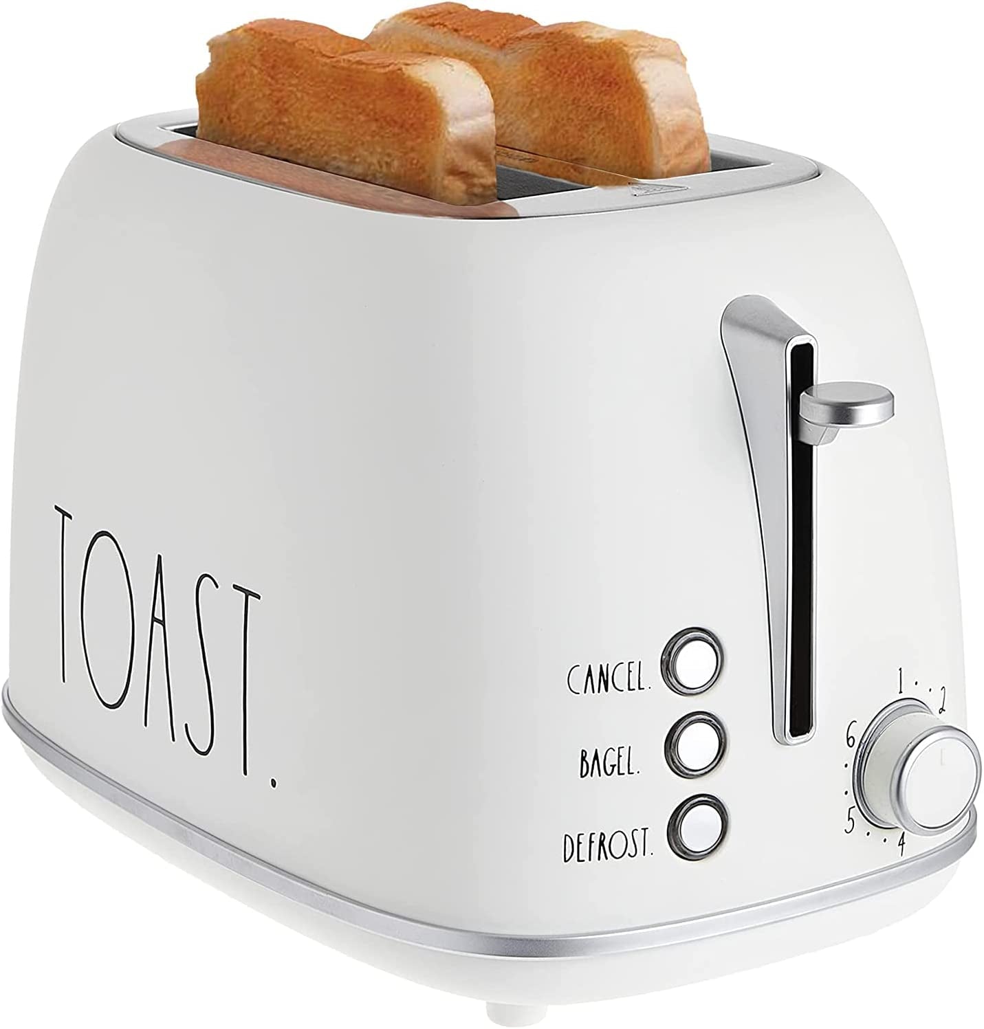 Retro Rounded Bread Toaster, 2 Slice Stainless Steel Toaster with Removable Crumb Tray, Wide Slot with 6 Browning Levels, Bagel, Defrost and Cancel Options (Cream)