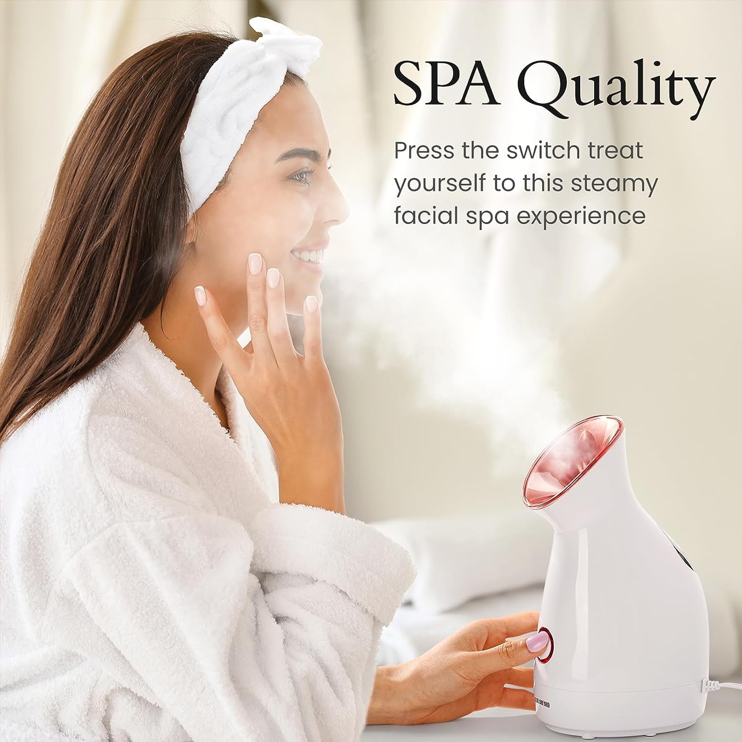 Facial Steamer Nano Ionic Hot Mist Face Steamer Home Sauna SPA Face Humidifier Atomizer for Women Men Moisturizing Unclogs Pores Spa Quality