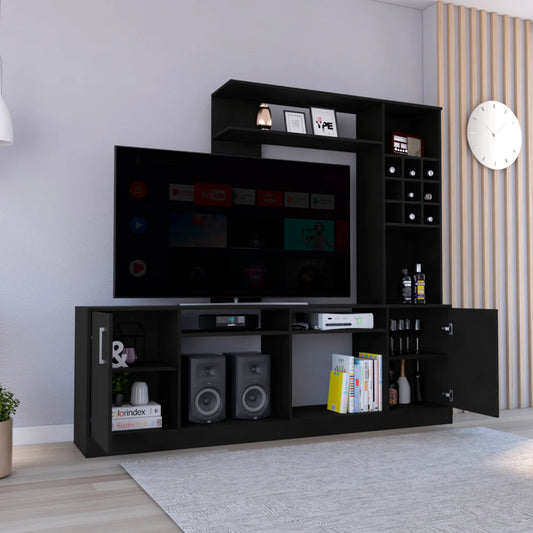 Entertainment Center Modoc for Tv´S up 78", Black Wengue Finish