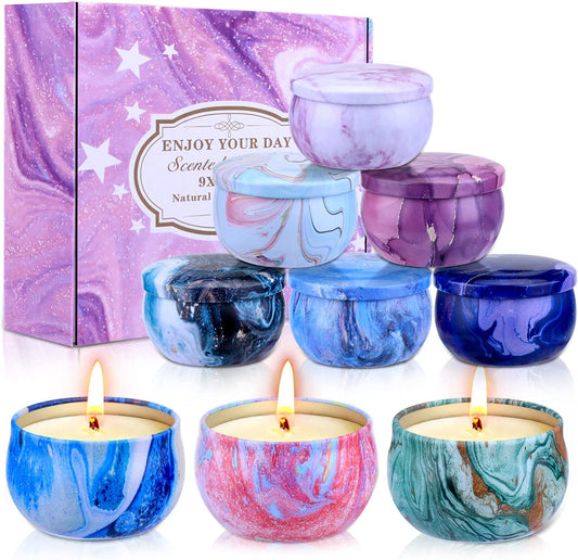 Candles Gift Set for Women, Mothers Day Gifts for Mom from Daughter, Aromatherapy Soy Candles Pack, Mini Candle Set, Bulk Gift Sets for Mom Birthday Teachers Day, 9 Pack