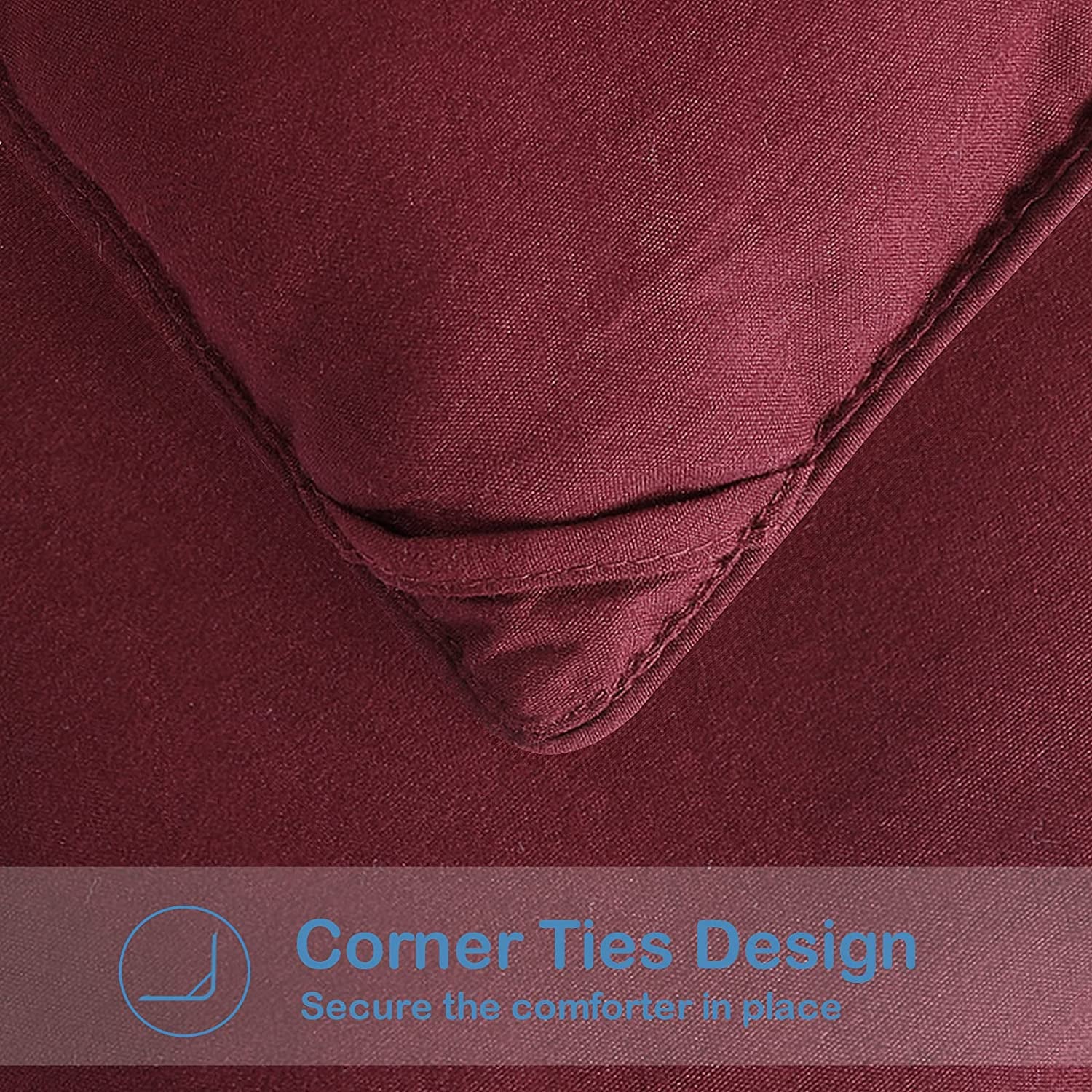 All Season Oversized King Soft Quilted down Alternative Comforter Reversible Duvet Insert with Corner Tabs,Winter Summer Warm Fluffy,Burgundy,98X116 Inches